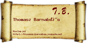 Thomasz Barnabás névjegykártya